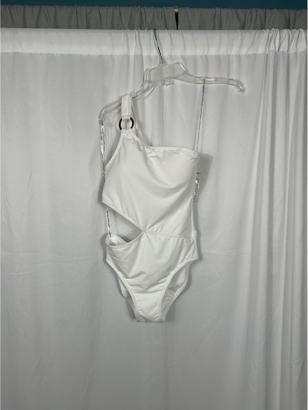 Banana Republic White One-Shoulder Cutout One-Piece Swimsuit Size Small
